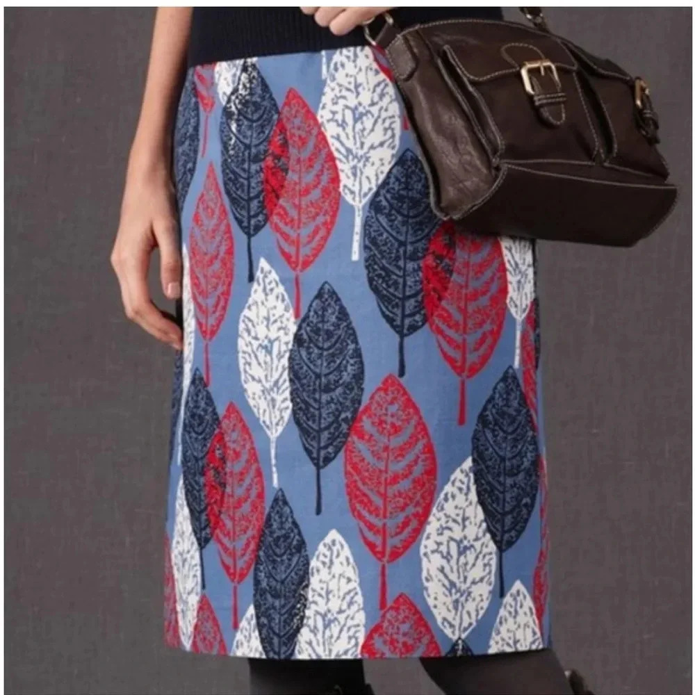 BODEN Printed Leaf Skirt size 10